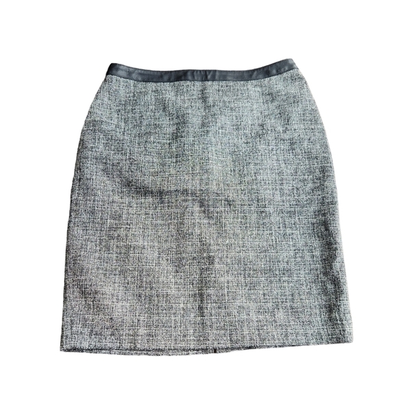 Ann Taylor petite black grey dark academia tweed fully lined Normcore skirt - Picture 1 of 7